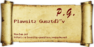 Plavsitz Gusztáv névjegykártya